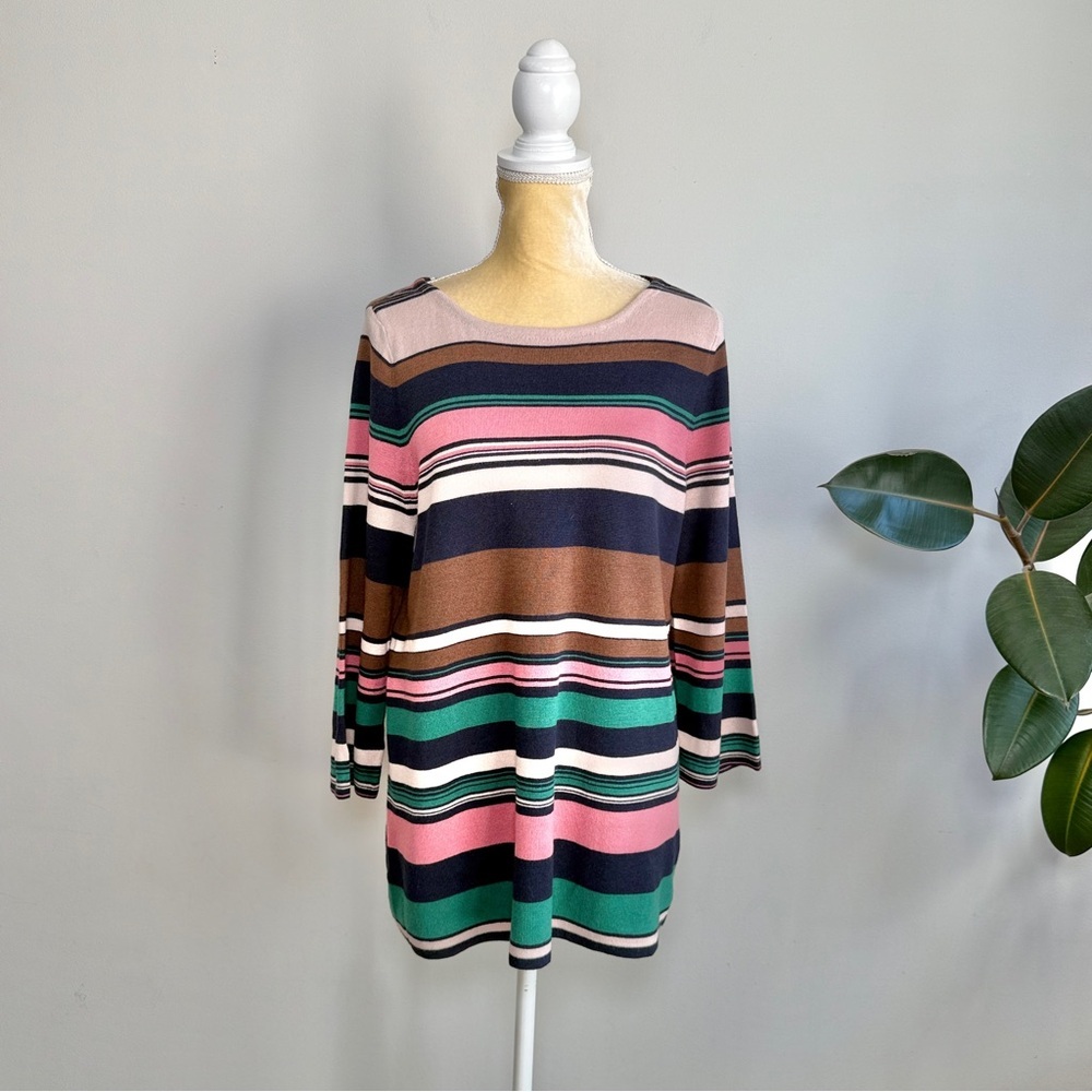 J.Jill striped 3/4 sleeve top - Picture 5 of 9